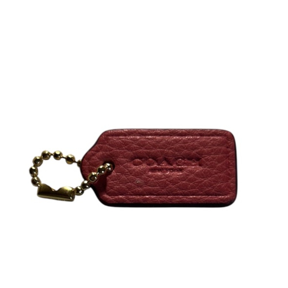 Coach Pink Leather Hangtag 1.5”Keychain Bag Charm